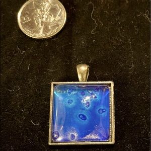 2/35 or$25 Handpainted, handmade alcohol ink art under glass in a square pendant